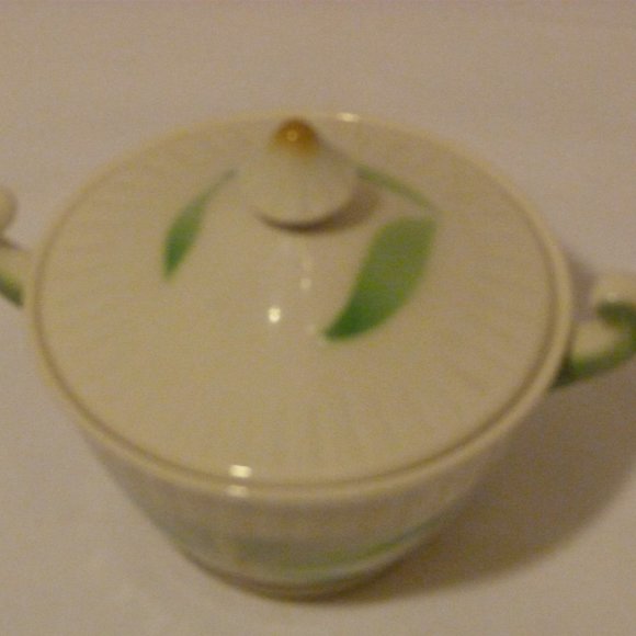 SYRACUSE China Made in USA "Shelledge Bamboo" Sugar Bowl With Lid - Picture 11 of 11